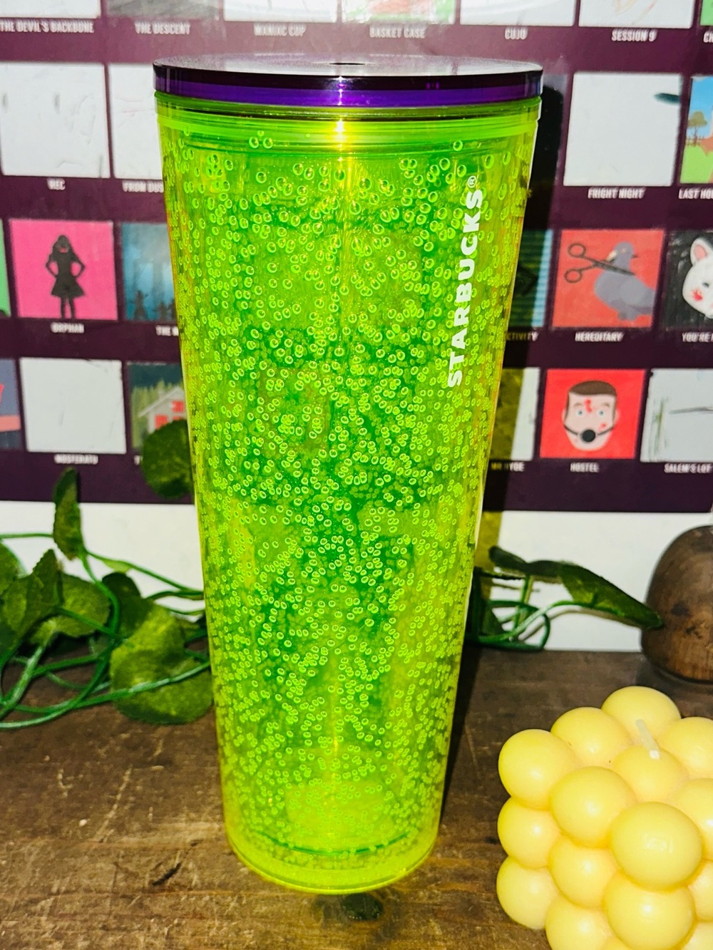 Starbucks Bubbler Neon Green Purple Tumbler Cup